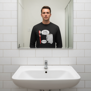 Camiseta de manga larga con estampado de I Hate My Job, cepillo de dientes y papel higiénico - Product Image 3