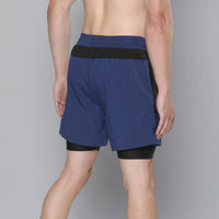 Shorts de sport 2-en-1 personnalisables avec logo, doublure technique haute performance, pour la fabrication sur mesure