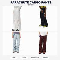 Outdoor Leichte Winddichte Wasserabweisende Hose mit Knopfverschluss Herbst-Sporthose Gerades Design mit Mittelhohem Bund Fallschirmjägerhose