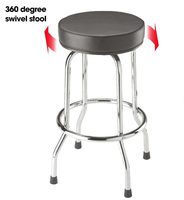 Tabouret de bar pivotant chromé moderne pour bar à domicile et atelier, avec logo et photo personnalisés