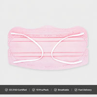 Masque facial jetable rose à bords ondulés, amincissant le visage, protection solaire, résistant aux UV, respirant, masque d'été pour femmes, vente en gros