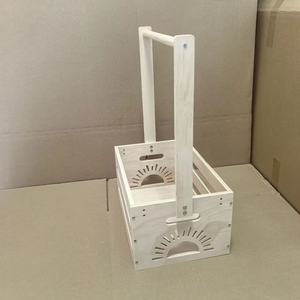 Baby <strong>Storage</strong> Crate Hamper With Handle - Premium <strong>Wooden</strong> Baby Shower Crate <strong>Box</strong> for Nursery Organization &amp; Baby Shower Gifting - Product Image 2