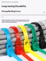 Attache en nylon réutilisable avec boucle lâche, ruban de câble rétractable et détachable, fixation rapide, largeur 4 mm/5 mm/8 mm, longueur 150-300 mm