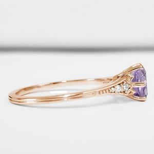 เครื่องประดับเงินแท้ 925 ประดับควอตซ์ลาเวนเดอร์ทรงสามเหลี่ยม สำหรับผู้หญิง ทันสมัยและสง่างาม เหมาะสำหรับงานปาร์ตี้และงานหมั้น - Product Image 4