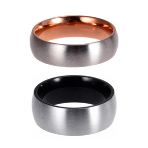 <span class=keywords><strong>Alianza</strong></span> <span class=keywords><strong>de</strong></span> boda chapada en oro rosa negro anillos <span class=keywords><strong>de</strong></span> <span class=keywords><strong>compromiso</strong></span> <span class=keywords><strong>de</strong></span> acero inoxidable cepillado mate para pareja, conjunto <span class=keywords><strong>de</strong></span> joya - Product Image 2