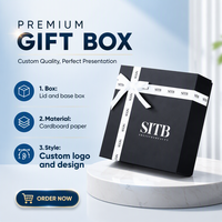 Boîte cadeau noire élégante avec nœud en ruban blanc Emballage de luxe personnalisé Conteneur en papier rigide pour produits de beauté