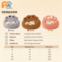 Lit de canapé pour animaux de compagnie en forme de patte d'ours, en peluche, pour l'intérieur en hiver, pour chats et chiens, tapis de couchage respirant et chaud pour Bichon Frise