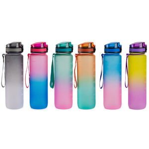 Botella de agua de plástico tritán, sin BPA, 32oz, 1000ml, para deportes, Fitness, con marcador de tiempo - Product Image 1