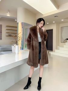 Grossiste Vêtements <span class=keywords><strong>Femme</strong></span> Fourrure Longue <span class=keywords><strong>Grande</strong></span> <span class=keywords><strong>Taille</strong></span> Hiver avec Grand Revers Fausse Fourrure de Renard Manteau d'Hiver <span class=keywords><strong>Femme</strong></span> - Product Image 6