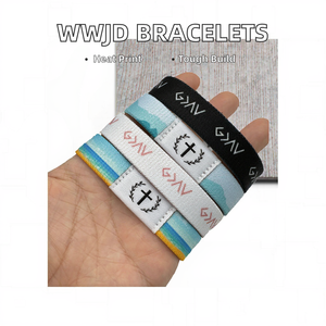 Pulseras Jacquard Personalizadas con Motivos Religiosos en Oferta, Duraderas y Ecológicas para Eventos, Recaudaciones de Fondos de Iglesias y Más - Product Image 2