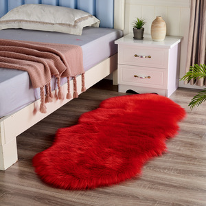 Faux Wool Irregular Rug Solid Color Non Slip Bedroom <b>Floor</b> Mat Modern Decorative Novelty Shape Spot <b>Clean</b> <b>Machine</b> Woven - Product Image 3