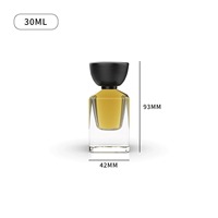 Flacon de parfum carré en verre épais personnalisé de 30 ml, 50 ml, 100 ml avec bouchon en bois, conteneur pulvérisateur directement de l'usine