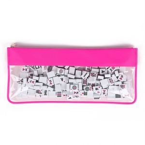 Large Transparent Clear Nylon Fashion Waterproof Promotional Mahjong Tile Bag Zipper Cardholder Pouch Welcome <b>Gifts</b> - Product Image 3