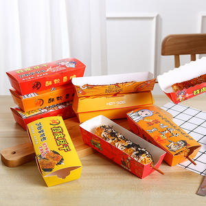 Purpurina Personalizada Bronceado Ecológico Impermeable Desechable Grado Alimenticio A Prueba De Grasa Carpetas de Papel <span class=keywords><strong>para</strong></span> Waffle Stick Hot Dog - Product Image 4