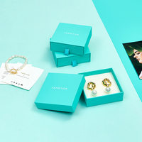 Boyang Personnalisée Petite Boîte à Bijoux en Carton Tiroir pour Bague, Collier, Boucles d'Oreilles, avec Logo Imprimé