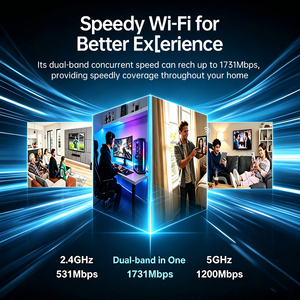 เราเตอร์ AX1800 WiFi6 แบบดูอัลแบนด์ กิกะบิต พร้อมเสาอากาศกำลังขยายสูง 7 เสา ความเร็ว 1731Mbps รองรับ IPv6, WPA3 ติดตั้งง่าย ครอบคลุมทั่วทั้งบ้าน - Product Image 5