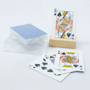 Jeu de cartes de Poker personnalisé avec bords argentés avec étuis en plastique dur - Product Image 2