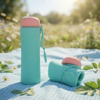 Vente directe d'usine, tasse à café en silicone écologique, bouteille d'eau pliable antidérapante avec couvercle, cadeau pour la rentrée scolaire, randonnée