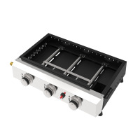 Plaque de cuisson professionnelle à gaz pour hamburgers et crêpes, en fonte, avec surface plate, pour extérieur - Offre Spéciale