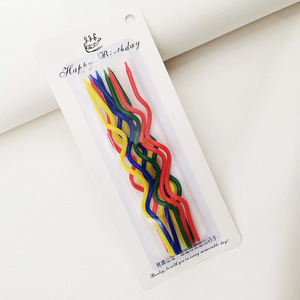 Bougies d'<span class=keywords><strong>anniversaire</strong></span> colorées faites à la main, 10 pièces/1 paquet, pour décoration de gâteau d'<span class=keywords><strong>anniversaire</strong></span> - Product Image 3