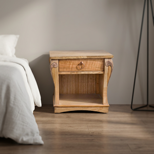 Toge Nightstand Solid Wood Natural Finish Modern Design Bedroom Home Hotel Furniture 1 <b>Drawer</b> - Product Image 4