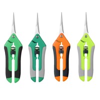 Roestvrijstalen handmatige veiligheidsschaar voor tuinieren, fruitplukken, druiven, citrus, snoeien, groenten, bloemen, met puntige punt, 20 mm