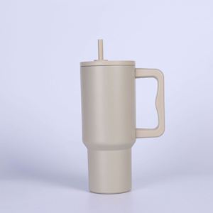 <b>40oz</b> Travel Car H4.0 <b>Handle</b> <b>Tumbler</b> Stainless Vacuum Mug Lid Straw Non-Slip ODM Custom Design - Product Image 4