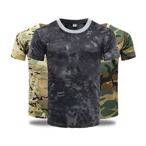 Best Seller Camouflage T Shirt Men Outdoor Short Sleeve Quick Drying Mesh T Shirt Training Clothing