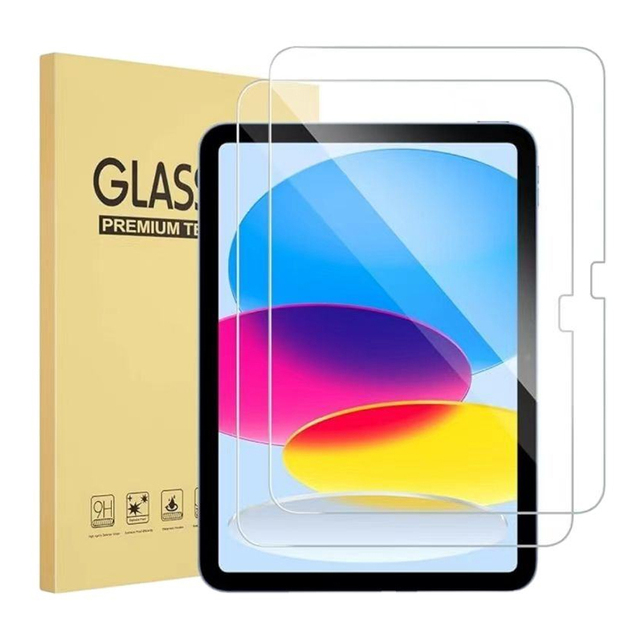 Shockproof Resistant 9H 2 Pack Medium Aluminum Tempered Glass for iPad Air 12.9 Full Cover Screen Protector 10.2 Inch