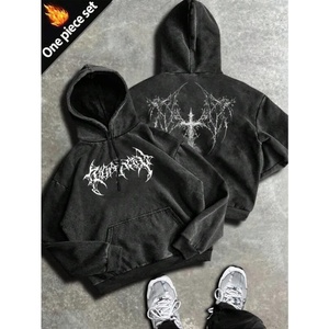 Sudadera con Capucha Personalizada Bordada, Efecto Desgastado, Algodón Grueso de 420 Gsm, Hombros Caídos, Estilo Vintage, Lavado Ácido para Hombre - Product Image 1