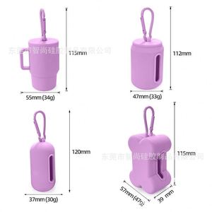 Distributeur de sacs à déjections canines portable en silicone pour la promenade en extérieur – Boîte de rangement promotionnelle pour animaux de compagnie - Product Image 3