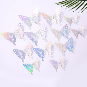 Pegatinas de Pared 3D para Decoración de Fiesta de Cumpleaños, Pegatinas Extraíbles de Mariposa Rosa, 12 Unidades - Product Image 4