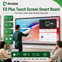 Tableau blanc interactif Amdox ES Android 4K UHD 65 pouces avec écran intelligent à 40 points tactiles et PC OPS en option