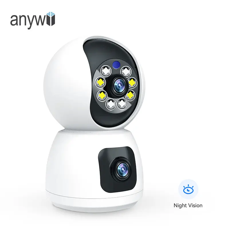 Anywii P100A Night Vision 1080P Dual Lens WIFI Camera Human Detection Wifi Camera With Two-way Audio Indoor Home Security Camera