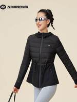 ZZCOMPRESSION Doudoune légère Star Feather pour femme, longue, automne-hiver, sport, extérieur, coutures, chaude, 90% duvet de canard