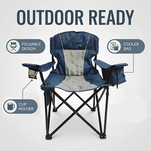 Chaise de <span class=keywords><strong>camping</strong></span> pliable portable ultra-légère personnalisée pour la pêche en plein air, la plage, avec sac isotherme, porte-gobelet et ouvre-bouteille - Product Image 3