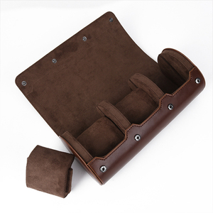 handmade 3 slots custom roll watch packaging box Vintage luxury leather watch box