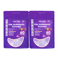 Sacs d'emballage en mylar de bonbons gommeux vitaminés avec impression numérique personnalisée pour enfants pochette debout ziplock recyclable avec fenêtre transparente