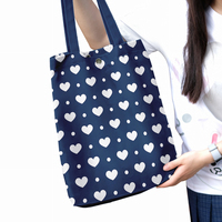 Sac fourre-tout personnalisé imprimé, sac de shopping en toile polyester réutilisable, sacs fourre-tout en toile avec impression par transfert à chaud