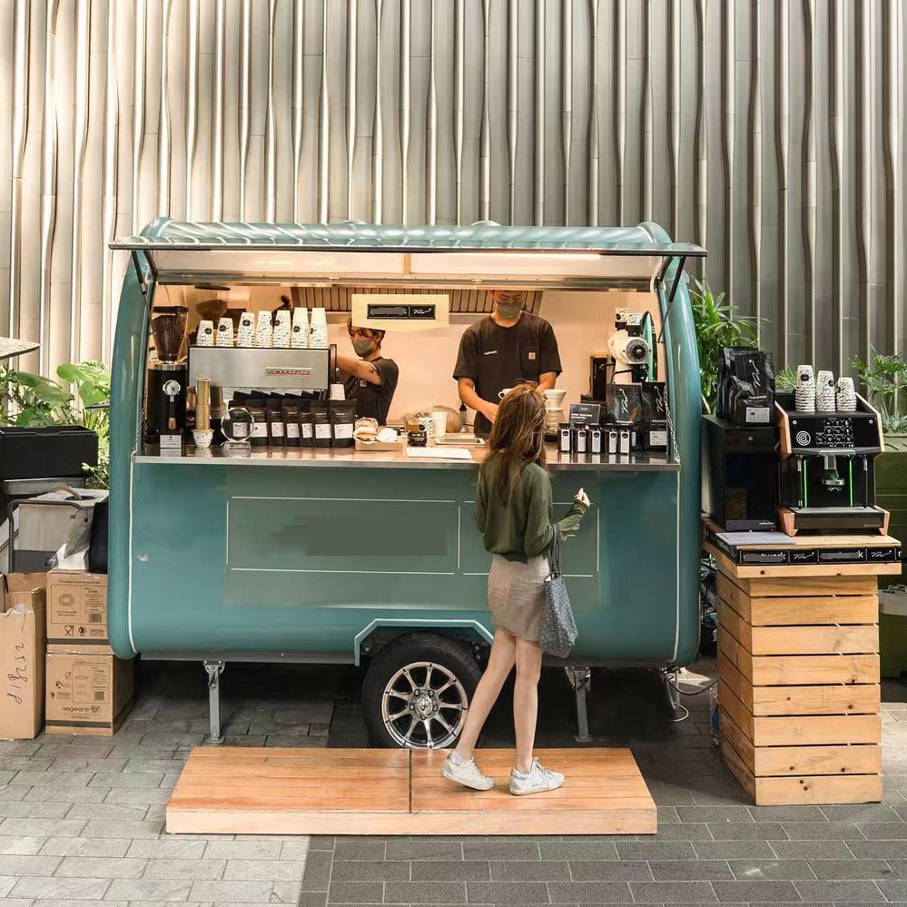 Hot Koop Mini Straat Mobiele Voedsel Winkelwagen Mobiele Bar Hot Dog Ijs Koffie Wafel En Sap Vending Winkelwagen