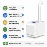 Humidificateur ultrasonique industriel 6L/H, contrôle automatique de l'humidité, générateur de brume froide pour serre de champignons, entrepôt, atelier, 220V