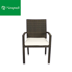 Sedia da Pranzo Impilabile in <span class=keywords><strong>Vimini</strong></span> e Rattan per Esterni con Braccioli - Product Image 6
