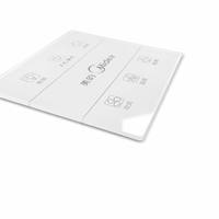 Panneau d'affichage personnalisé OEM pour chauffage et ventilation de salle de bain, verre trempé anti-rayures, logo sérigraphié