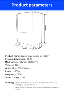 <span class=keywords><strong>Meilleur</strong></span> refroidisseur <span class=keywords><strong>d</strong></span>'<span class=keywords><strong>air</strong></span> par évaporation mobile de salle de stockage <span class=keywords><strong>d</strong></span>'eau 3 vitesses 150L avec pale de ventilateur de moteur <span class=keywords><strong>2022</strong></span> - Product Image 4