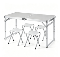 Table de jardin moderne en aluminium YILU, table pliable portable pour le camping, mobilier de jardin, ensemble table et chaises