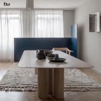 Table à manger nordique en bois massif moderne Simple Long établi bureau créatif Table de négociation légère de luxe pour hôtels