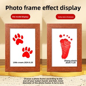 Kit d'empreintes de pieds pour bébé style animal, encre sans bavure, encre écologique pour mains/pieds, pour cadres photo souvenirs, cadeau idéal pour immortaliser - Product Image 4