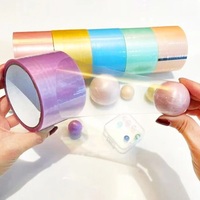 Cinta Adhesiva Acrílica Transparente BOPP, Cinta Nano Elástica, Flexible, Impermeable, para Manualidades Infantiles, Directo de Fábrica