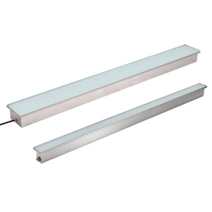 Illuminazione a <span class=keywords><strong>LED</strong></span> per Pavimenti a Striscia Lunga, IP68 AC DC, in Acciaio Inox e Vetro Temperato, per Esterni, Giardini e Sentieri - Product Image 1