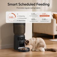 Distributeur automatique de nourriture pour chats et chiens luxueux avec application WiFi, caméra, laser interactif, repas programmés, rechargeable